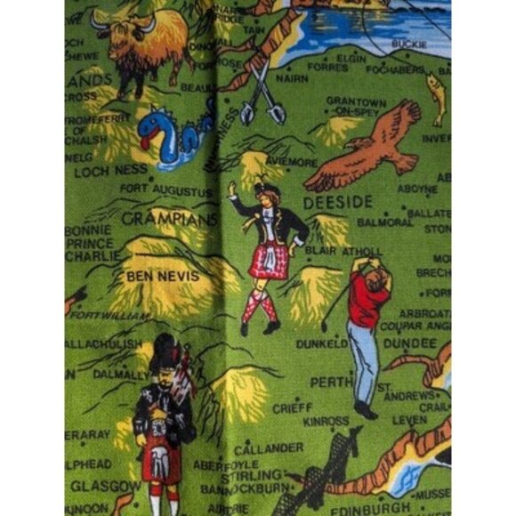 Scotland Pictorial Map Scotch Whisky Kitchen Dish Tea Towel Cotton Made In UK - Picture 12 of 16